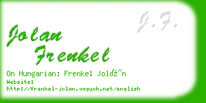 jolan frenkel business card